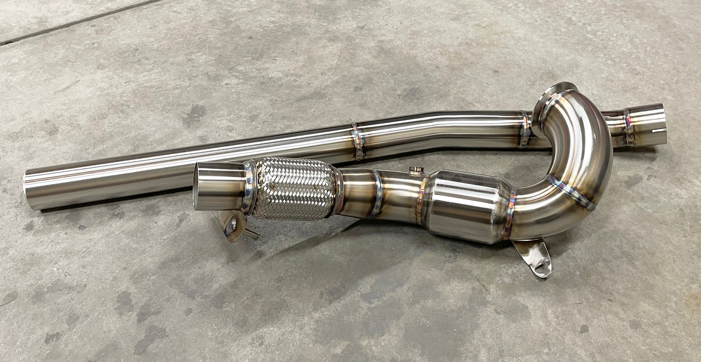 CCdesign 3.5" GESi Catted Downpipe MK7/7.5 VW Golf R & 8V/8S Audi A3/S3 AWD