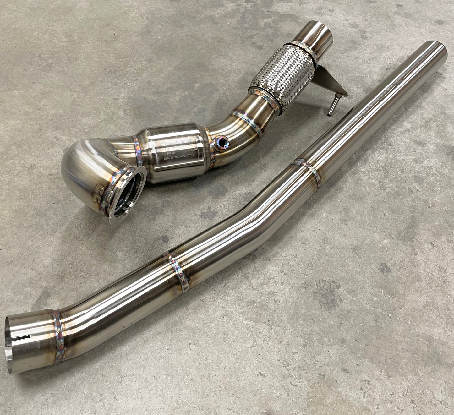 CCdesign 3.5" GESi Catted Downpipe MK7/7.5 VW Golf R & 8V/8S Audi A3/S3 AWD